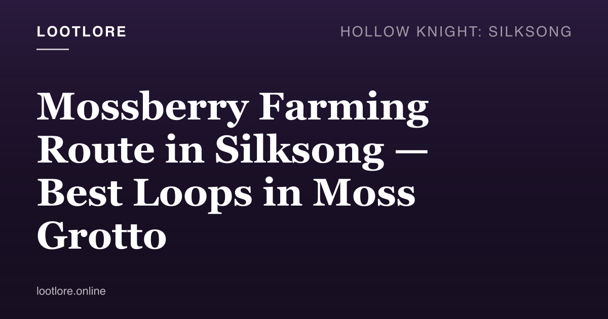 Mossberry farming route in Silksong — Hornet collecting Mossberries on the Moss Grotto south chamber loop