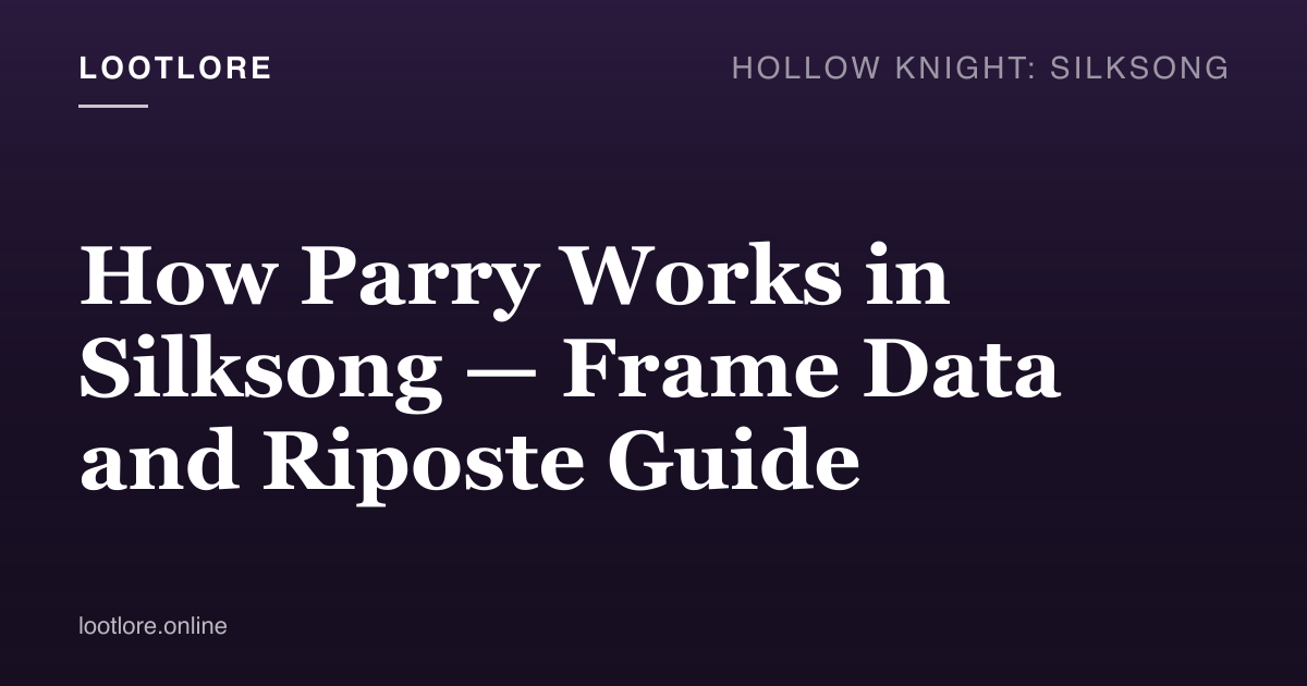How parry works in Silksong — frame data breakdown of the parry active window and riposte mechanic