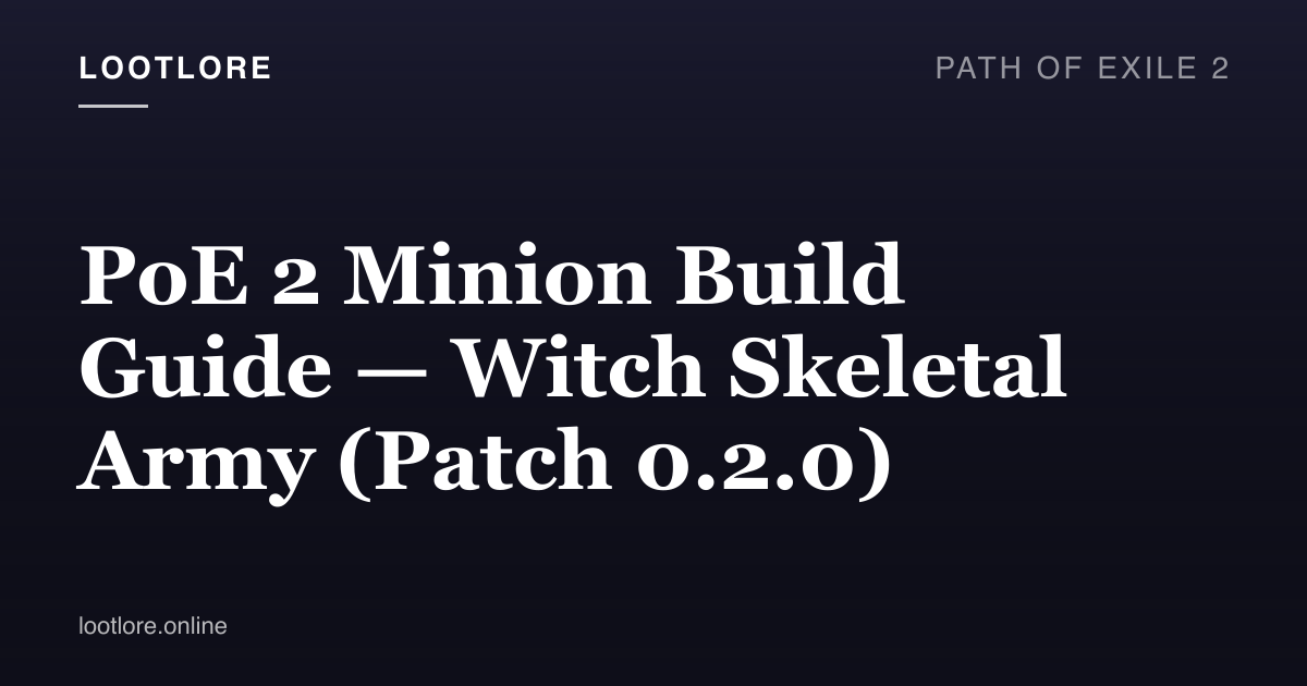 Path of Exile 2 Witch commanding a skeleton army against endgame monsters