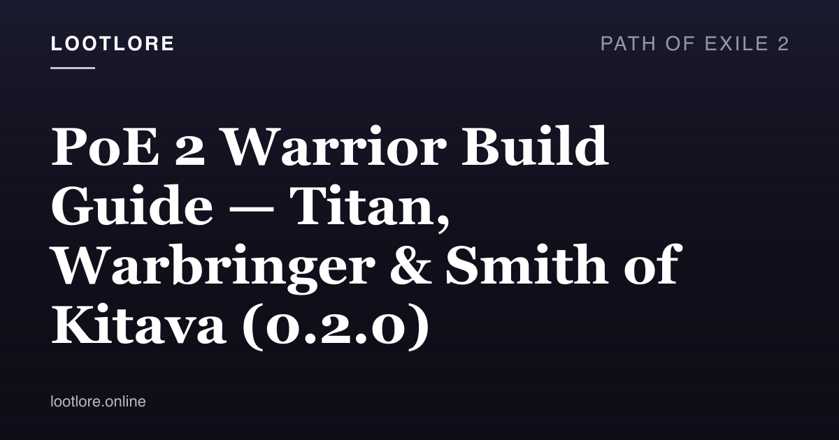 Path of Exile 2 guide cover for PoE 2 Warrior Build Guide